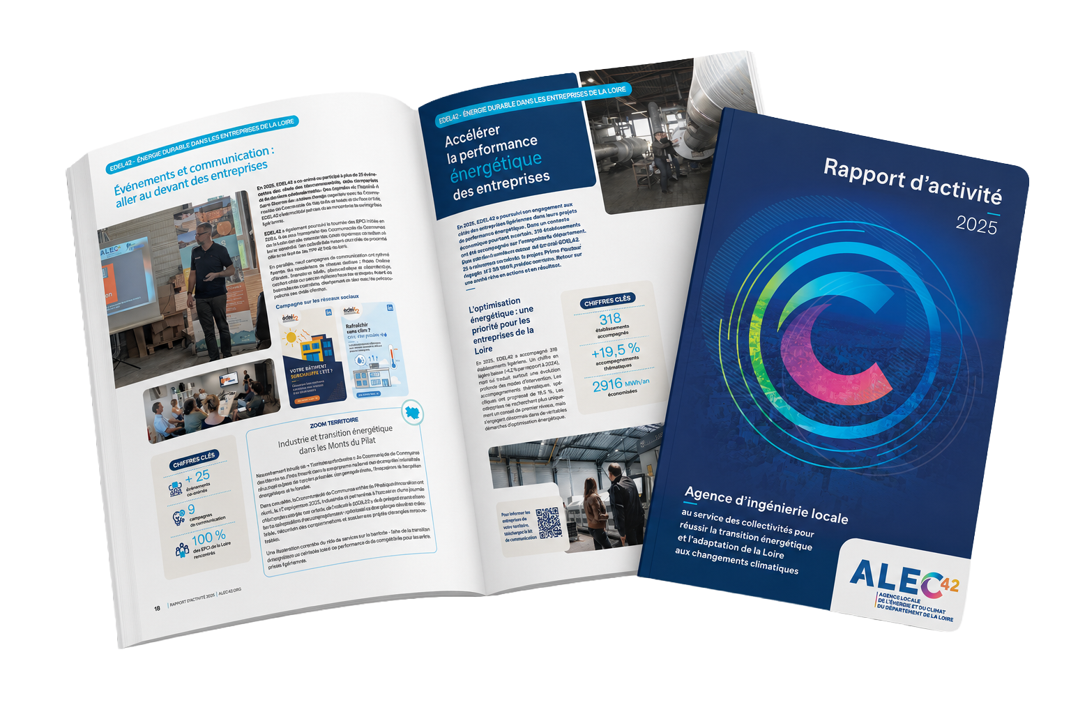 Couverture du rapport d'activité 2025 de l'ALEC42